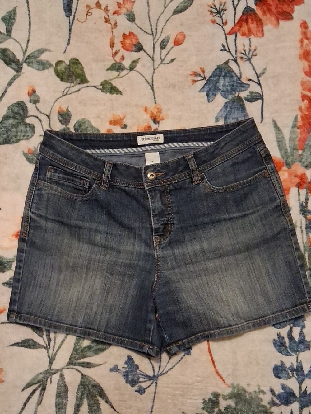 St. John's Bay Women's Dark Blue Denim Jean Shorts